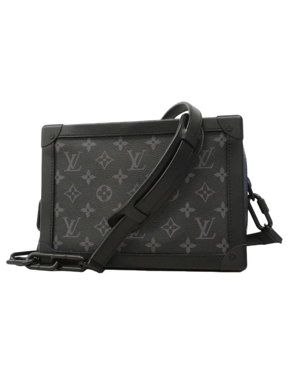 Louis Vuitton Shoulder Bag Monogram Eclipse Soft Trunk Black